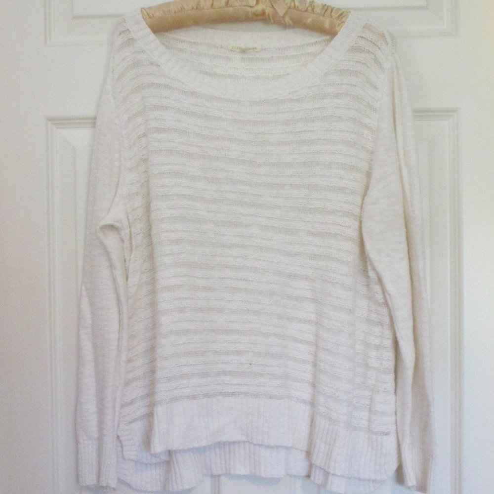 Eileen Fisher Knit White Sweater  XL